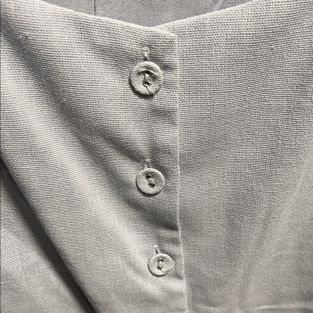 Paper heart  Light Blue Button-Front Mini Dress - Picture 3 of 5